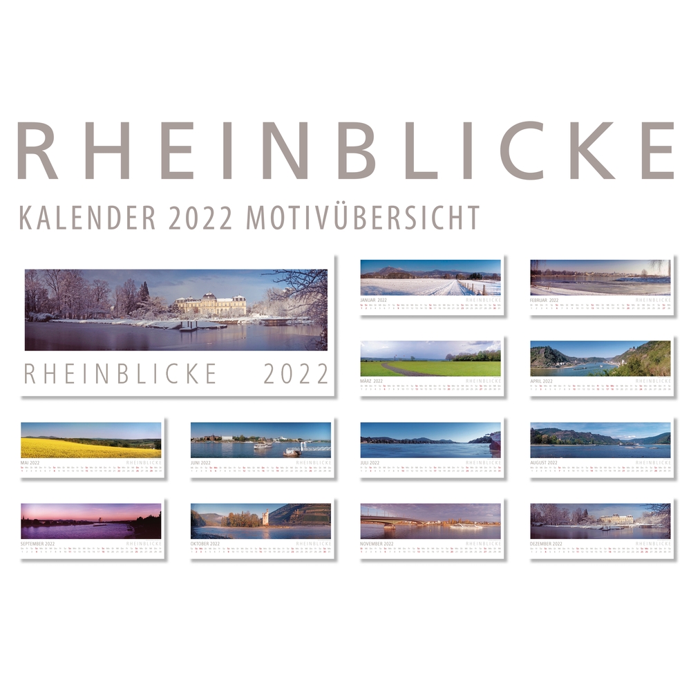 Kalenderblätter des RHEINBLICKE Panorama-Kalenders 2022